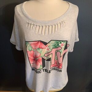 MTV Graphic Cutout T-Shirt